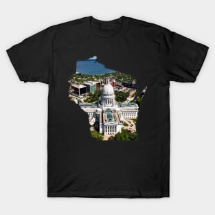 Wisconsin State Outline (Madison) T-Shirt